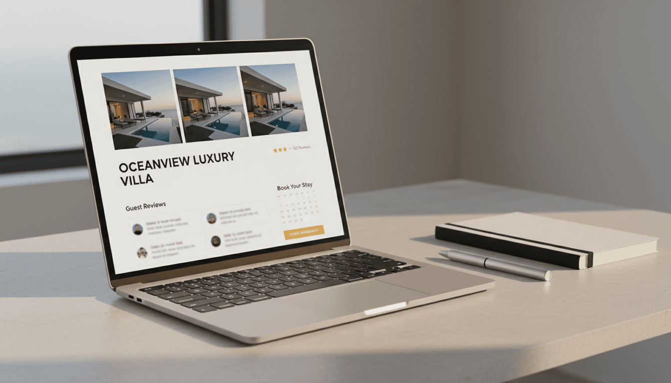 Professional Airbnb and holiday let listing optimization on laptop